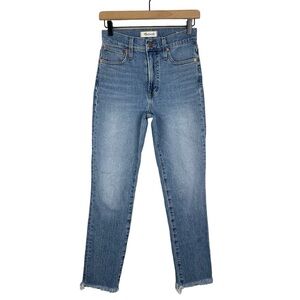 Madewell the Perfect Vintage Jean 24 Ainsworth Wash Raw Hem High Rise Tapered